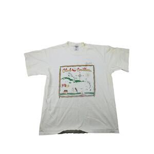 Vintage Aruba Club Caribbean T Shirt Size L Fruit of the Loom Made in USA White